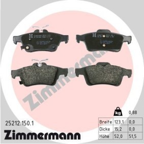 Comprar Juego de pastillas de freno de ZIMMERMANN 25212.150.1 a bajo precio de 44,43 €