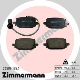 Comprar Juego de pastillas de freno de ZIMMERMANN 26589.175.1 a bajo precio de 45,39 €