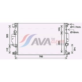 Achetez des Radiateur du moteur AVA COOLING SYSTEMS DWA2005 à prix pour 64,50 €