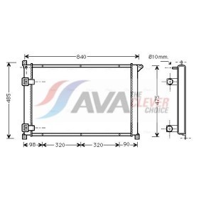 Achetez des Radiateur du moteur AVA COOLING SYSTEMS RT2040 à prix pour 217,78 €