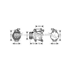 Achetez des Compresseur de climatisation AVA COOLING SYSTEMS TOK443 à prix pour 794,46 €