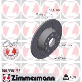 Comprar Disco de freno de ZIMMERMANN 100.3381.52 a bajo precio de 79,65 €