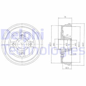 Compre Tambor de travão da DELPHI BF496 a um preço baixo por 44,38 €
