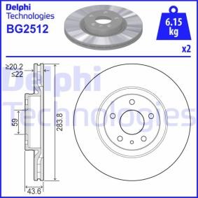 Compre Disco de travão da DELPHI BG2512 a um preço baixo por 37,69 €
