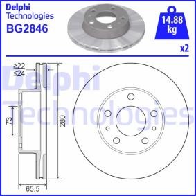 Acquista Disco freno da DELPHI BG2846 a buon mercato per soli 43,77 €
