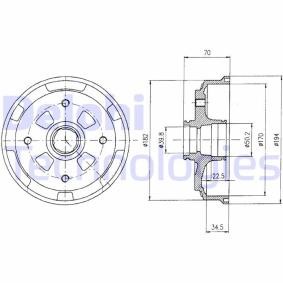 Compre Tambor de travão da DELPHI BF263 a um preço baixo por 29,61 €