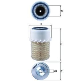 Köp Luftfilter av MAHLE ORIGINAL LX 730 till det låga priset 218,75 kr