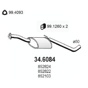 Mittelschalldämpfer von ASSO für Carlton Mk III Limousine (V87) günstig online kaufen