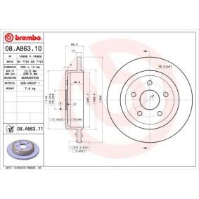 Comprar Disco de freno de BREMBO 08.A863.10 a bajo precio de 69,12 €
