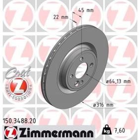 Bremsscheibe 150.3488.20 für Clubman (F54) für 62,71 CHF
