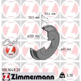 Comprar Tambor de freno de ZIMMERMANN 100.1649.20 a bajo precio de 38,88 €