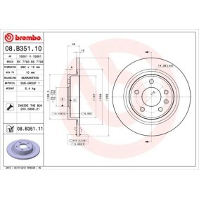 Köp Bromsskiva av BREMBO 08.B351.10 till det låga priset 697,04 kr