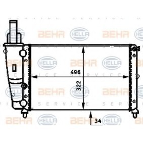 Achetez des Radiateur du moteur HELLA 8MK 376 713-384 à prix pour 61,64 €