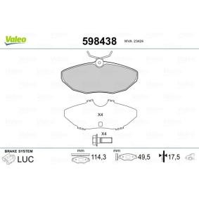 Comprar Juego de pastillas de freno de VALEO 598438 a bajo precio de 35,57 €