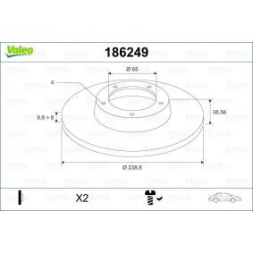 Comprar Disco de freno de VALEO 186249 a bajo precio de 54,96 €
