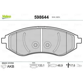 Köp Bromsbelägg av VALEO 598644 till det låga priset 339,64 kr