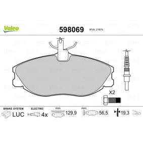 Köp Bromsbelägg av VALEO 598069 till det låga priset 498,33 kr