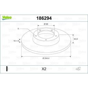 Comprar Disco de freno de VALEO 186294 a bajo precio de 41,47 €