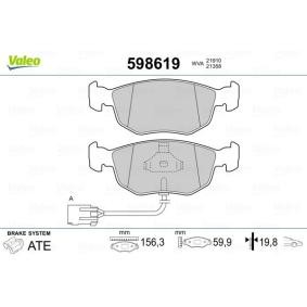Achetez des Plaquettes de frein VALEO 598619 à prix pour 34,81 €