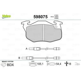 Achetez des Plaquettes de frein VALEO 598075 à prix pour 30,92 €