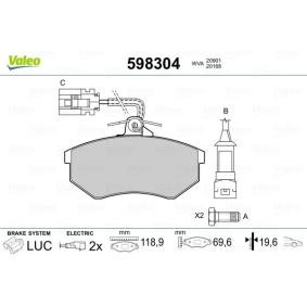 Comprar Juego de pastillas de freno de VALEO 598304 a bajo precio de 44,68 €