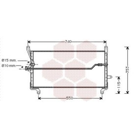 Achetez des Condenseur, climatisation VAN WEZEL 17005171 à prix pour 220,01 €