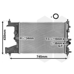 Kjøp Radiator, motorkjøling av VAN WEZEL 37002485 til den lave prisen 1250,67 NOK