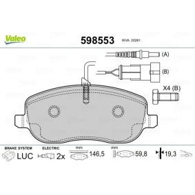 Achetez des Plaquettes de frein VALEO 598553 à prix pour 46,98 €