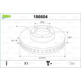 Comprar Disco de freno de VALEO 186604 a bajo precio de 56,87 €