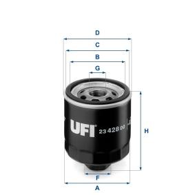 Köp Oljefilter av UFI 23.428.00 till det låga priset 82,04 kr