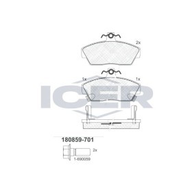 Acquista Kit pastiglie freni da ICER 180859-701 a buon mercato per soli 15,31 €