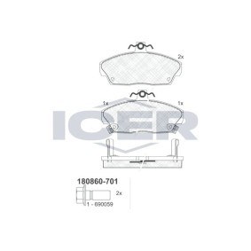 Acquista Kit pastiglie freni da ICER 180860-701 a buon mercato per soli 27,13 €