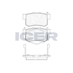 Acquista Kit pastiglie freni da ICER 181187 a buon mercato per soli 16,56 €