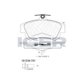 Acquista Kit pastiglie freni da ICER 181236-701 a buon mercato per soli 32,33 €
