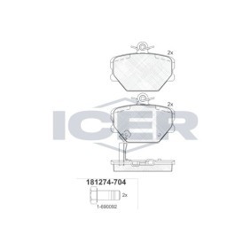 Acquista Kit pastiglie freni da ICER 181274-704 a buon mercato per soli 35,07 €