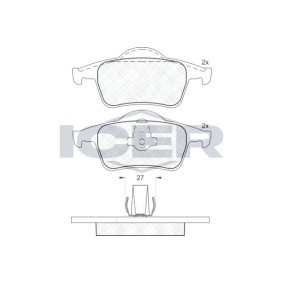 Acquista Kit pastiglie freni da ICER 181298 a buon mercato per soli 19,65 €
