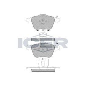 Acquista Kit pastiglie freni da ICER 181551 a buon mercato per soli 21,46 €