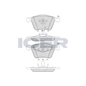 Acquista Kit pastiglie freni da ICER 181655 a buon mercato per soli 37,60 €