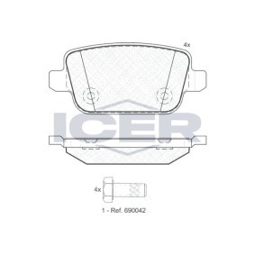 Acquista Kit pastiglie freni da ICER 181801 a buon mercato per soli 27,34 €