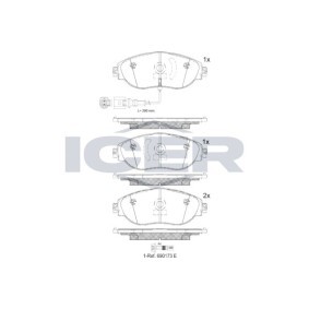 Acquista Kit pastiglie freni da ICER 182018 a buon mercato per soli 48,86 €
