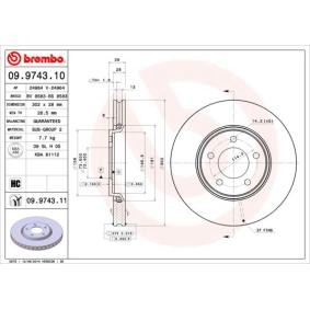 Comprar Disco de freno de BREMBO 09.9743.11 a bajo precio de 58,25 €