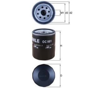 Ölfilter des Herstellers KNECHT - Originalware Artikelnummer: OC 981