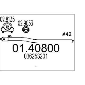 Köp Avgasrör av MTS 01.40800 till det låga priset 12387,89 kr