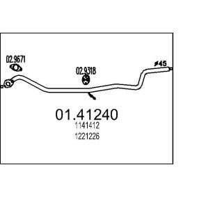 Abgasrohr 01.41240 FORD FUSION von MTS