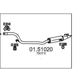 Achetez des Silencieux intermédiaire MTS 01.51020 à prix pour 987,90 €