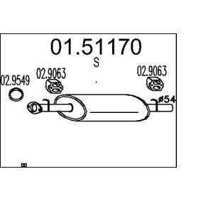 Mittelschalldämpfer von MTS 01.51170