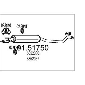 Mittelschalldämpfer 01.51750