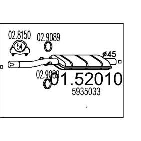 Achetez des Silencieux intermédiaire MTS 01.52010 à prix pour 987,90 €