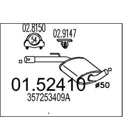 VOLKSWAGEN Mittelschalldämpfer von MTS