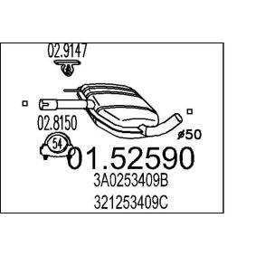 VOLKSWAGEN Mittelschalldämpfer von MTS